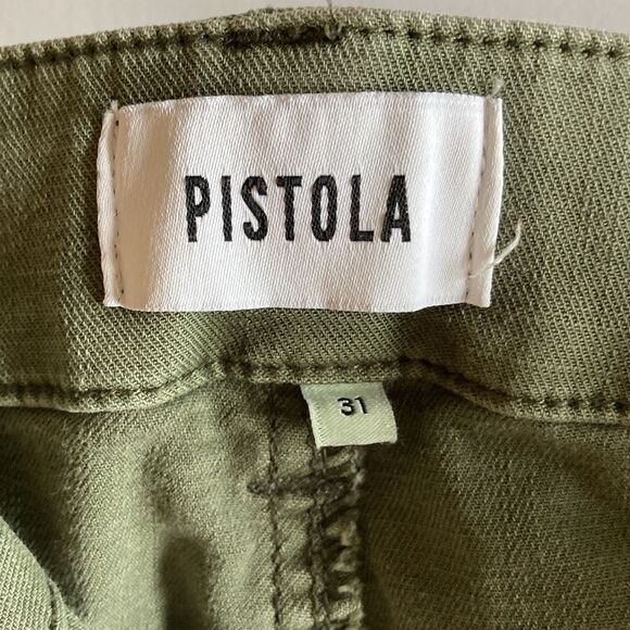 Pistola Mara Straight Leg Crop Pant Olive Size 31 - Picture 4 of 10